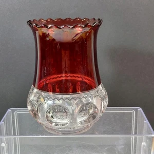 Antique Celery Vase EAPG Ruby Stain Adams Company King Crown Pattern - Picture 1 of 12