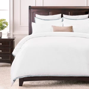 Set piumone ricamato nastro premium - doppio spazzolato moderno tradizionale micr... - Foto 1 di 7