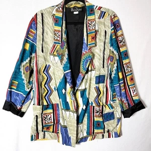 Barrie Stephens Womens Blazer Sz 14 Button Closure Long Sleeve BoHo VTG USA - Picture 1 of 10
