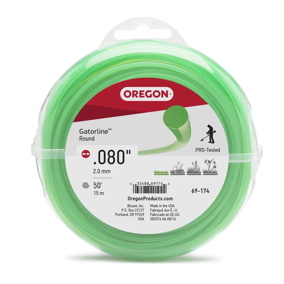 Oregon 69-174 Gatorline Round Trimmer Line, .08" by 50' - Image 1 of 1