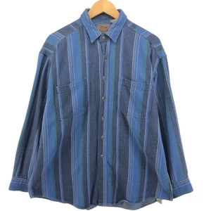Vintage 1990'S St. John's Bay Heavyweight Multi-Stripe Long Sleeve Flannel S... - Picture 1 of 10