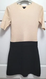 Theory Lexianna Evian Stretch Wollmischung Pullover Kleid Colorblock Elfenbein/Schwarz M - Bild 1 von 6