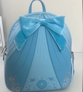 Loungefly Disney Cinderella Blue Bow Dress Mini Backpack Purse New - Picture 1 of 5