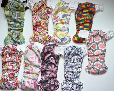 Blueberry Simplex Girly diaper lot of 9 Size Large Pre-owned - Image 1 of 2