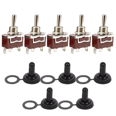 Waterproof and Dustproof Rocker Switch 5 Pack Heavy Duty SPDT 3 Position - Image 1 of 4