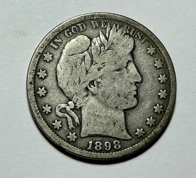 1898 S BARBER HALF DOLLAR VG - Image 1 of 2