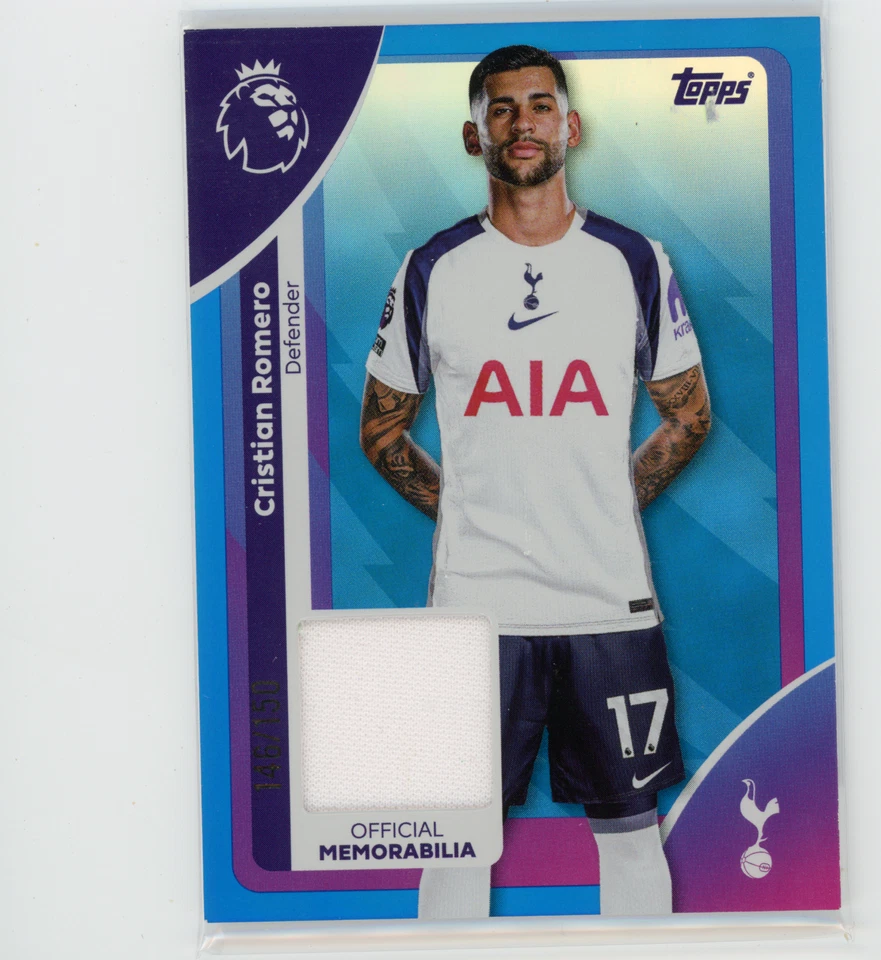 2025-26 Topps Premier League Cristian Romero Jersey Relic #146/150 (DC) - Image 1 of 1