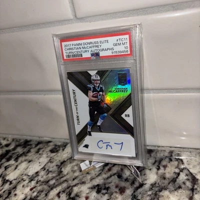 Christian McCaffrey 2017 Panini Donruss Elite Turn/Century automático radiocontrol PSA 10 Foto 1 de 4