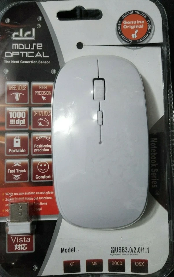 Wireless Mouse, 3.0G Portable Optical Silent Ultra Thin Wireless Computer Mouse  - Image 1 of 4