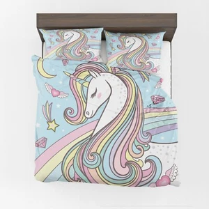 Unicorn Comforter or Duvet Cover kids bedding girly bedding girls comforter kid - Picture 1 of 4