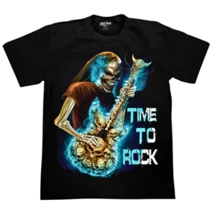T-Shirt Ghost Rocker Guitar Skull Mens Party Graphic Glow In The Dark New Year - Picture 1 of 9