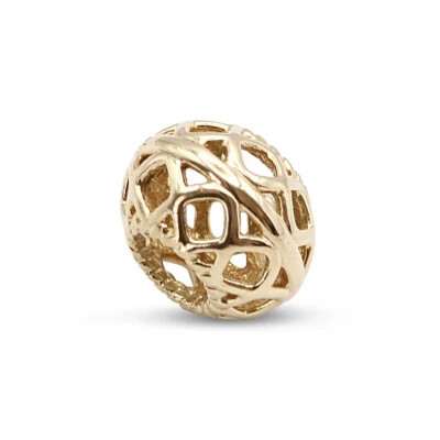 14ct Gold Pandora Charm Open Lattice Pattern Authentic 585 Hallmark - Image 1 of 4