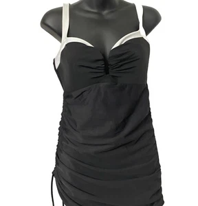 Wunderanzug S12 schwarz/weiß Shaper Badeanzug Style Strand RetroCore Pinup Girl - Bild 1 von 10