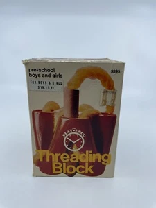 Vintage Pressman Play-Hour Threading Block With Box Rare Coordination Toy H1 - Picture 1 of 5