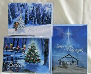 Lote de 25 Tarjetas de Felicitación de Navidad Surtidas Varios Tamaños Todas Nuevas Sin Marcar - Imagen 1 de 3