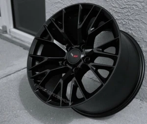 C7 Z06 Corvette Wheels Satin Black 17x9.5 FITS:1988-1996 C4 CORVETTE/4TH GEN Z28 - Picture 1 of 11