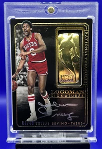 2014-15 Panini National Treasures JULIUS ERVING Auto /49 Gold Logoman - Picture 1 of 9