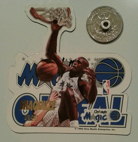 Shaquille O'Neal Orlando Magic NBA basketball die-cut Fridge Magnet NOS 1996 Cover