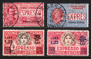 ERITREA — SCOTT E1//E8c — 1907-35 NÚMEROS DE ENTREGA ESPECIALES — USADO — SCV $336,00 - Imagen 1 de 2