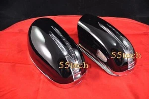 Mercedes LED Mirror Covers W220 S500 S430 2000 2002 Black Side Replace 197 BK - Bild 1 von 1