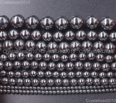 Natural Black Hematite Gemstones Round Beads 2mm 3mm 4mm 6mm 8mm 10mm 12mm 16  • 2.30€
