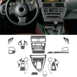 For BMW 650i 645Ci E63 E64 Carbon Fiber Full Interior Sticker Trim Set 34PCS - Picture 1 of 23