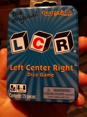 The Original LCR Left Center Right Dice Game - Blue Tin pack 1 - Image 1 of 3