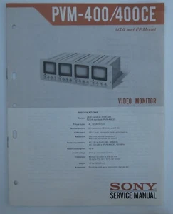 Service Manual for Sony PVM-400 and PVM-400CE. - Picture 1 of 1