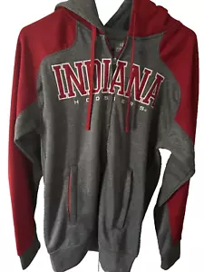 Indiana U HOOSIERS Full Zip Hoodie Jacket Knights Apparel Unisex Small 34/36 - Picture 1 of 4