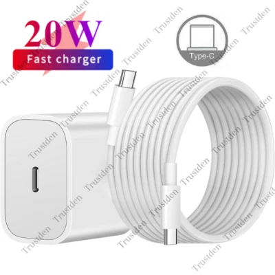  20W Type C Fast Charger Block Adapter USB C To C Cable For iPad Pro/Air Samsung - Image 1 of 4