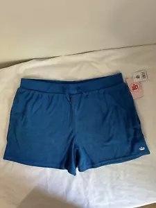 Juicy Couture Terry Shorts Womens Royal Blue Drawstring size 2XL Black Plus - Picture 1 of 5