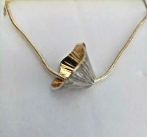 Contemporary Designer Shell Cone Silver & 22CT Gold Pendant by Martina Hamilton - Picture 1 of 3