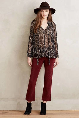 PANTALONES DE PANA NUEVOS ANTHROPOLOGIE $118 PILCRO BORGOÑA STET RECORTADOS TALLA 25 Foto 1 de 4
