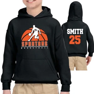 Personalized Basketball Team Youth Heavy Blend Cotton Gildan Hoodie Sweatshirt - Picture 1 of 4