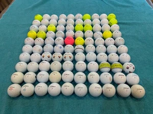 100 Used Golf Balls 25 Titleist 25 TaylorMade 25 Callaway 25 Kirkland - Picture 1 of 2