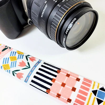 Folk Scandinavian Camera Strap - Folk Pattern -Double Padded Comfortable Camera - Image 1 of 4