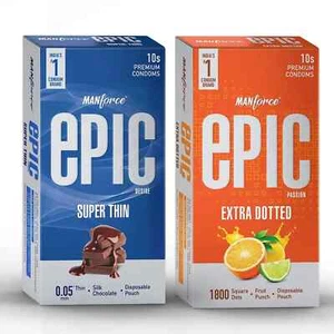 Manforce Epic Flavoured Condoms For Men With Disposable Pouch, 2X10S (Pack Of 2) - Picture 1 of 4