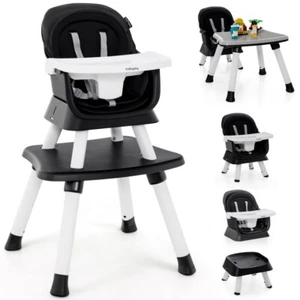 6 in 1 Convertible Baby High Chair & Booster Seat w/ Adjustable Removable Tray - Picture 1 of 10
