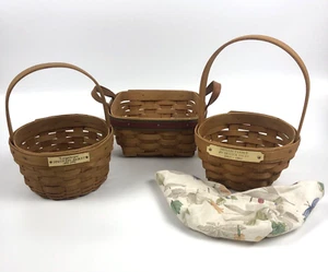 x3 kleine Vintage signierte LONGABERGER Körbe Filiale Verkauf Entdeckung Vatertag - Bild 1 von 23