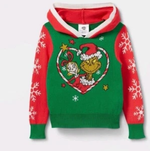 Toddler 18 Months The Grinch & Cindy Lou Who Christmas Holiday Hooded Sweater - Picture 1 of 3