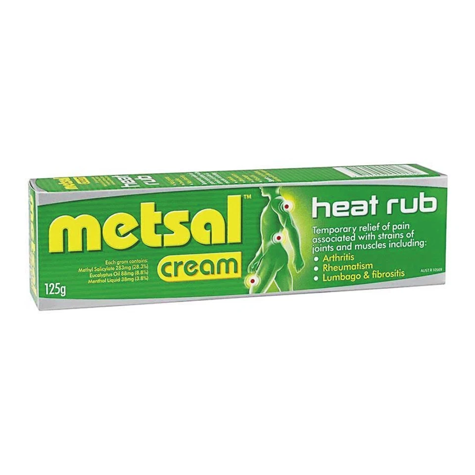 Metsal Cream Heat Rub 125g Temporary Relief Sprains Strains Arthritis Rheumatism - image 1 of 1