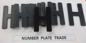 20 pack 4D Acrylic GLOSS Black Letter 3mm Raised DIY Registration UK REG 3M | H - Picture 1 of 4