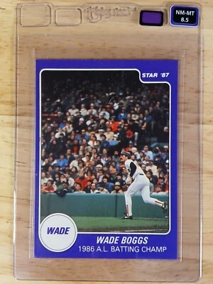 1987 The Star Co. Wade Boggs A.L. Batting Champ Purple - Taby Card™ NM-MT 8.5 - Image 1 of 2