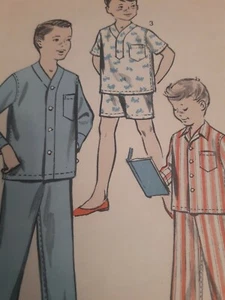 Pajama Pants Shirt Shorts Boys 14 Advance Sewing Pattern 8487 VTG 50s Sleep Set - Picture 1 of 6