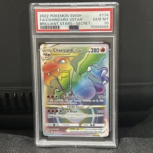 Pokémon Brilliant Stars Charizard 2022 VSTAR 174/172 arte completo secreto PSA 10 - Imagen 1 de 2