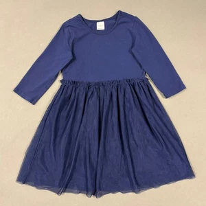Hanna Andersson Blue Long Sleeve Dress Size 130 (US 8) Girls Fit & Flare  - Picture 1 of 10