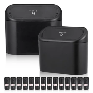 Huiguli Auto Mülleimer, 2 Stück Automülleinmer mit Deckel, Klein Mülleimer Au... - Bild 1 von 7