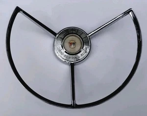 Vtg 50s 1957 57 Ford Steering Wheel Horn Ring Chrome - Picture 1 of 11
