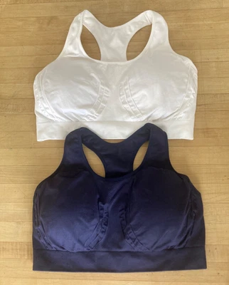 Truekind Womens Sports Bra Racerback White Navy Size XL Lot of 2 - Image 1 of 3