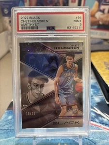 2022 Panini Black Chet Holmgrem Amethyst 10/15 PSA 9 RC Rookie - Bild 1 von 2